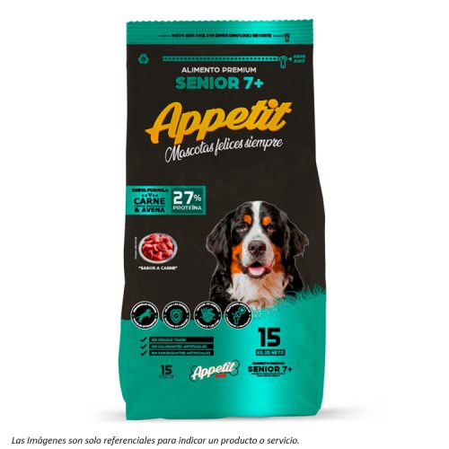Appetit Perros Senior 7+ Carne y Avena 15KG