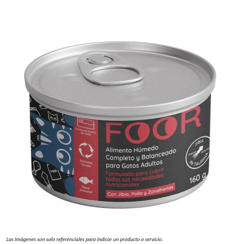 Foor Lata Gato Adulto - Jibia, Pollo y Zanahorias 160g
