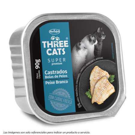 Three Cats Paté Bolas de Pelo sabor Pescado 90g