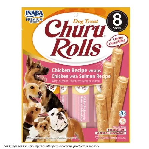 Dog Churu Rolls sabor Pollo con Salmón 96G