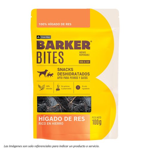 portada Barker Bites snack Higado de Res para Perros y Gatos