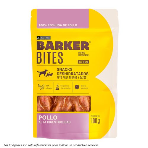 portada Barker Bites snack Pollo para Perros y Gatos