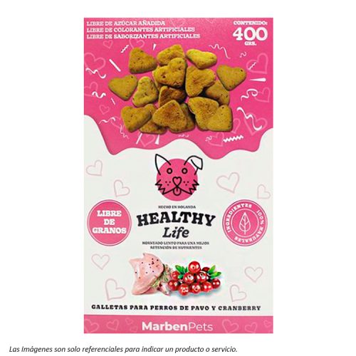 Healthy Life Galletas de Pavo y Arándanos GF 400G