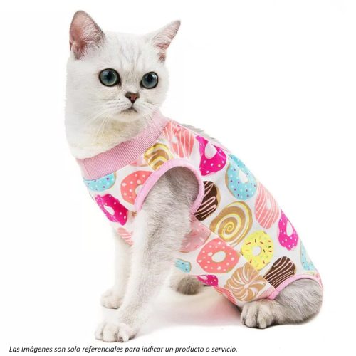 Body Post Operatorio para Gatos modelo Donas