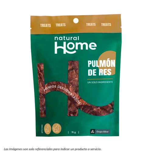 Portada del envase snack Natural Home Pulmón de res
