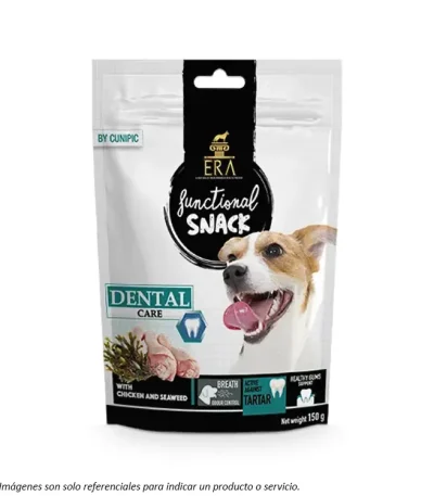 Snack Funcional Era Dental Care sabor Pollo y Algas Marinas, para Perros Adultos, especial cuidado dental