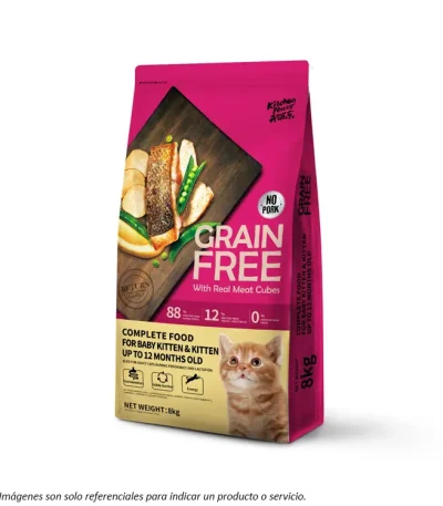 Alimento Kitchen Flavor Baby Kitten & Kitten - para Gatitos con cubitos de salmón