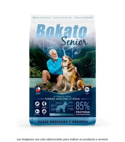 Alimento Bokato Senior de 12kg especial para Perros de Razas Medianas y Grandes