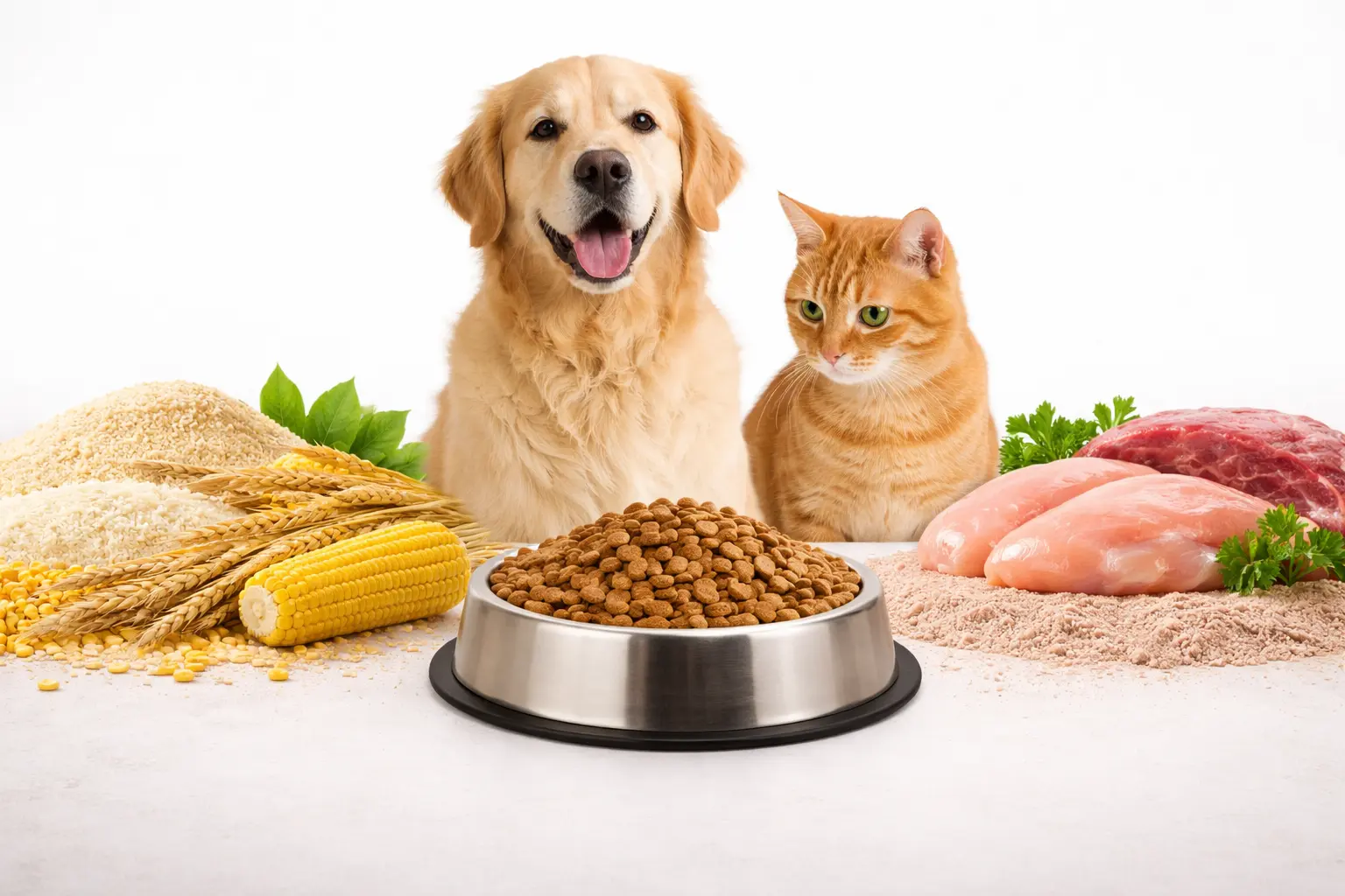 Harinas en alimentos para perros y gatos - diferencia entre harina de proteína y carbohidrato en nutrición de mascotas Chile